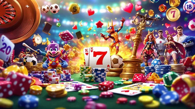 Tampilan permainan slot berwarna di API33