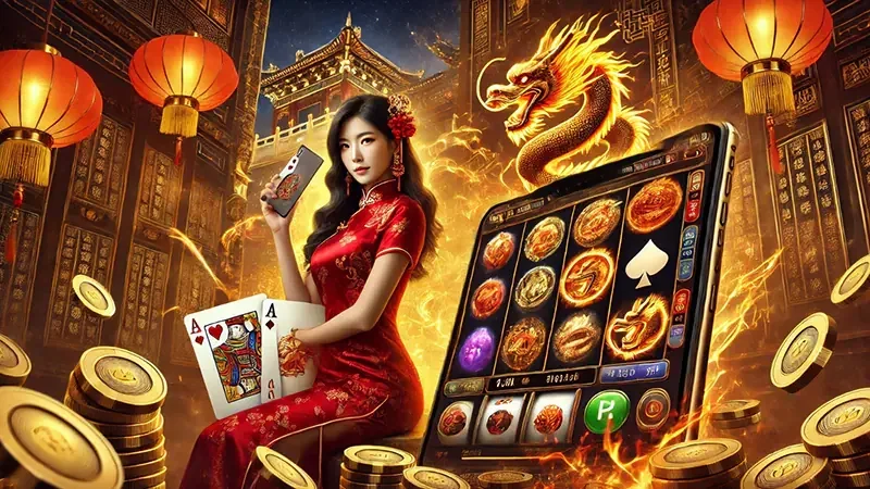 Reel slot dengan simbol bonus dan tema visual